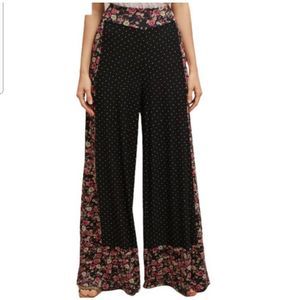 FARM Rio De Janeiro Anthropologie Floral Wide Leg Pants, Size Medium